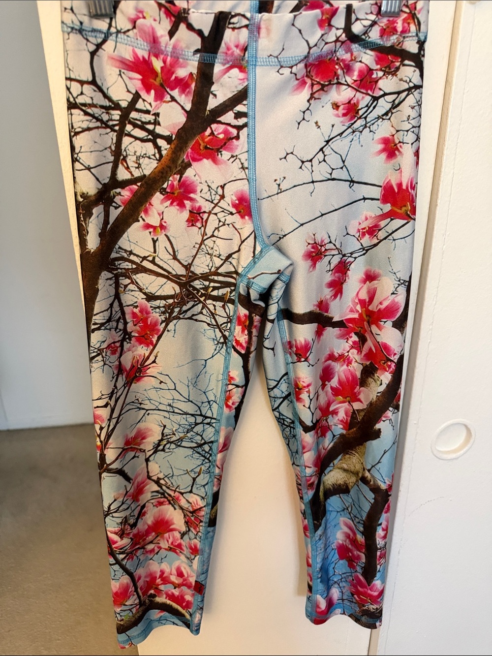 Zara Terez Pink Blossom Leggings with Light Blue Base